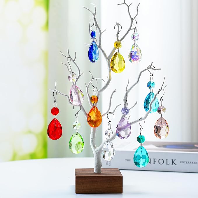10pcs Yellow Bauhinia Crystal Suncatcher Chandelier Prisms Decor | K9 Crystal Glass Bauhinia Prisms 3 Inch with Hooks Window Wedding Party Chandelier DIY Decor Rainbow Maker Gift for Women Mom