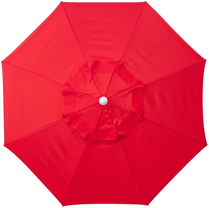 PICNIC TIME 5.5 Ft Portable Beach Umbrella, Lightweight UV Protection Sunshade with Tilt Pole & Carry Bag, Outdoor Canopy Umbrella for Beach, Sand, Pool, Patio, Camping, Travel, or Backyard Shade, (Red)