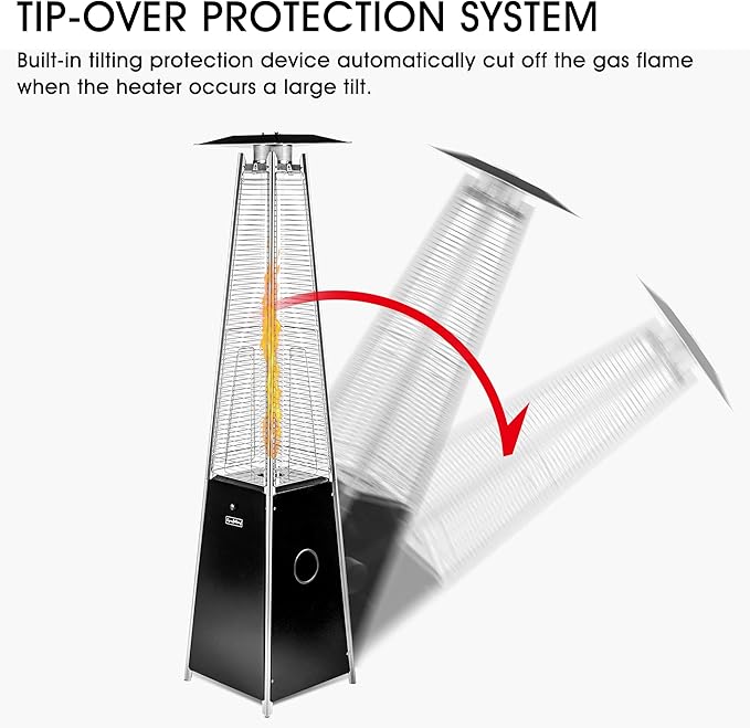 LEGACY HEATING Outdoor Patio Heater with Reflector Shield, 40,000 BTU Propane Patio Heater with Wheels for Commercial, Residential, Garden, Porch, Party, Deck