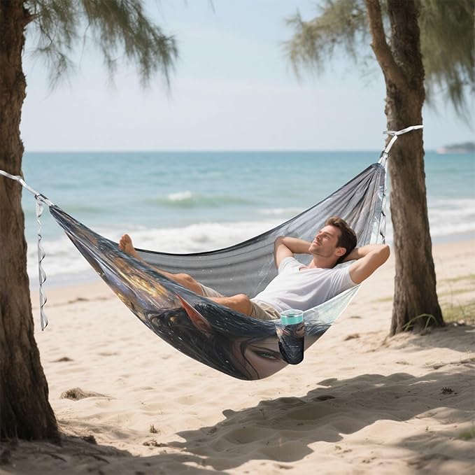 Archers Game Anime Girl Hammocks with Portabl Carry Bag Swing Hammock for Patio Backyard Lounge Base