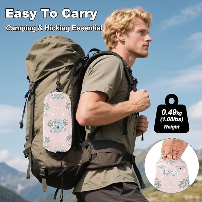 Hammocks for Outside Cute Koala Camping Hammock Portable Hammocks with Tree Straps and Carry Bag Camping Accessories for Hiking Beach Outdoor