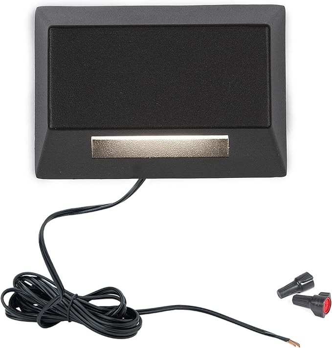 WAC Landscape Lighting, Rectangular LED 12V Deck and Patio Light 3000K Warm Built-in LED in Black