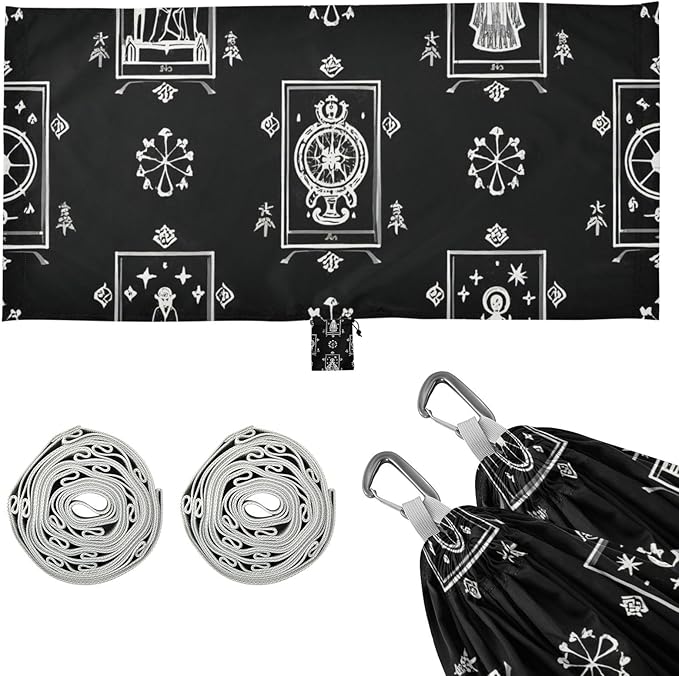 Gothic Black Astrological Tarot 330lb Capacity Hammocks for Camping with Tree Straps Hanging Hammock for Camping Travel Accessories hamacas para Deck