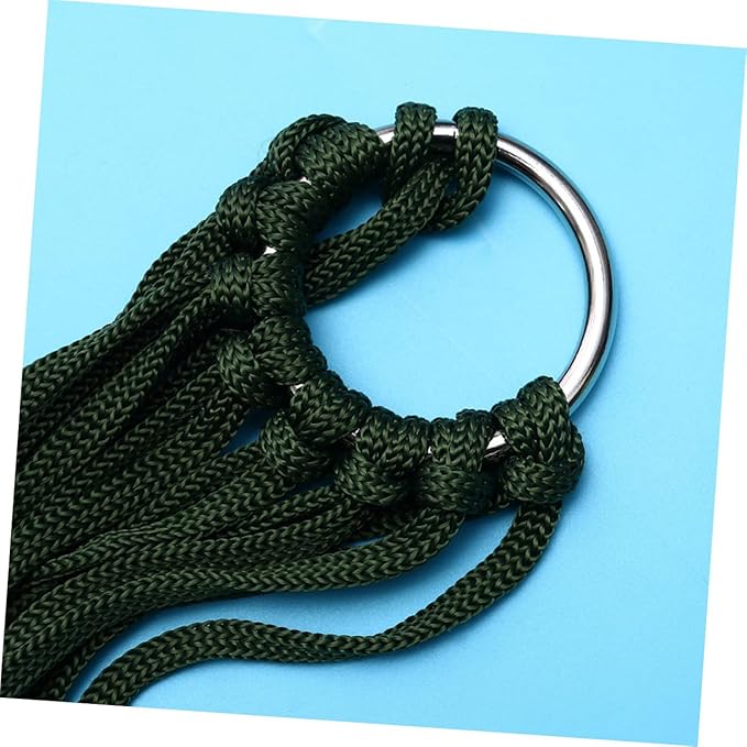 Nylon Mesh Hammock Rope Thickened Sleeping Swing for Outdoor Camping Hiking and Relaxation Army Green Lightweight and Portable