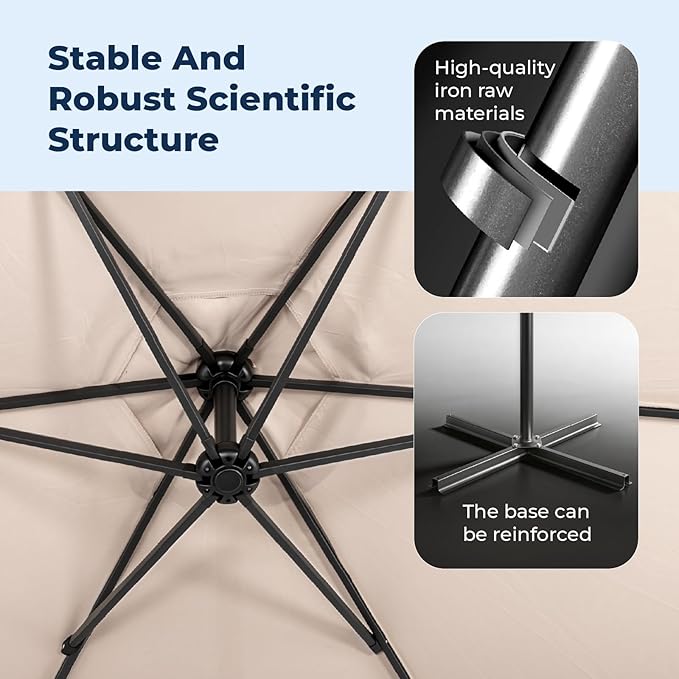 Bonnlo Patio Umbrella with Easy Push Button Tilt Outdoor Patio Umbrella Backyard Market Table Umbrella
