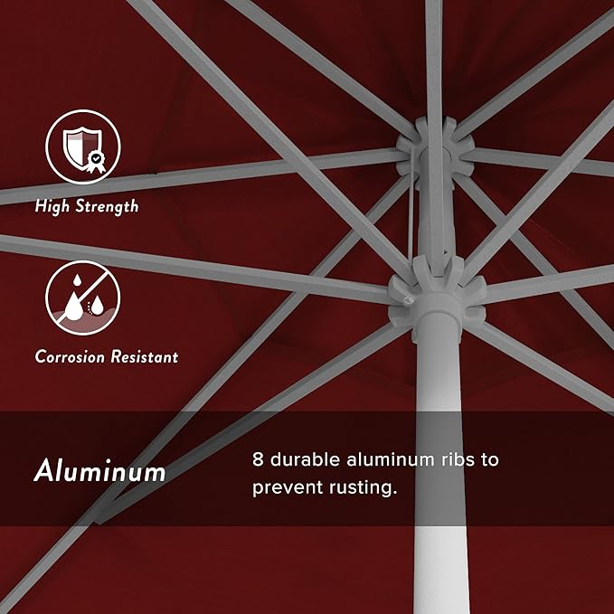 California Umbrella 7.5' Rd Aluminum Patio Umbrella, Crank Lift