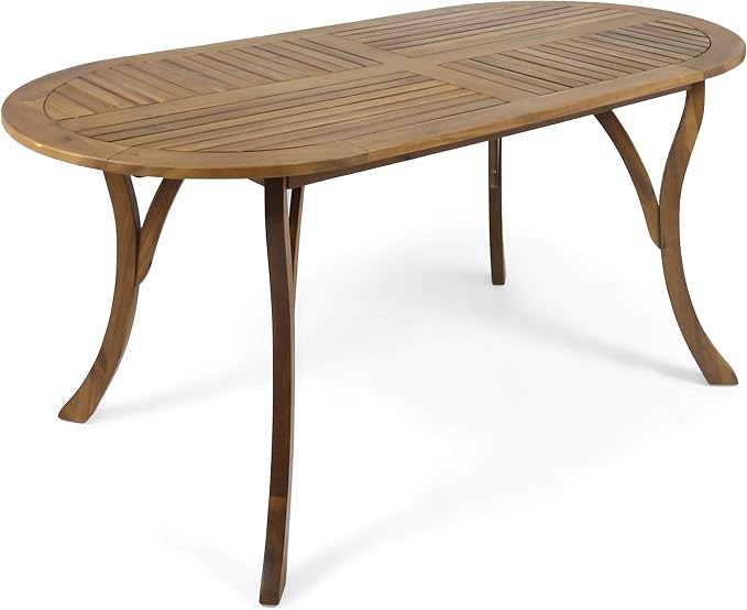 Christopher Knight Home Baia Outdoor 70" Oval Acacia Wood Dining Table, Teak