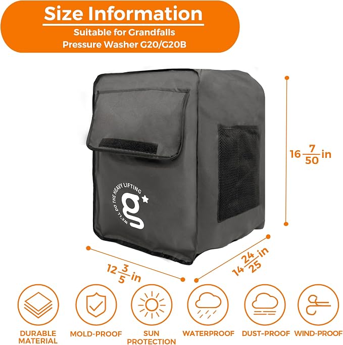 Giraffe Tools G20 /G20B Grandfalls Pressure Washer Cover UV Resistant, Waterproof and Anti-Fading Cover for Power Wsher
