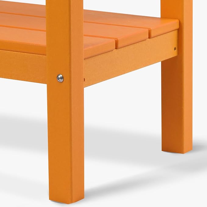 WestinTrends Malibu 55" Outdoor Patio HDPE Adirondack 2-Tier Shelf Console Table, Orange