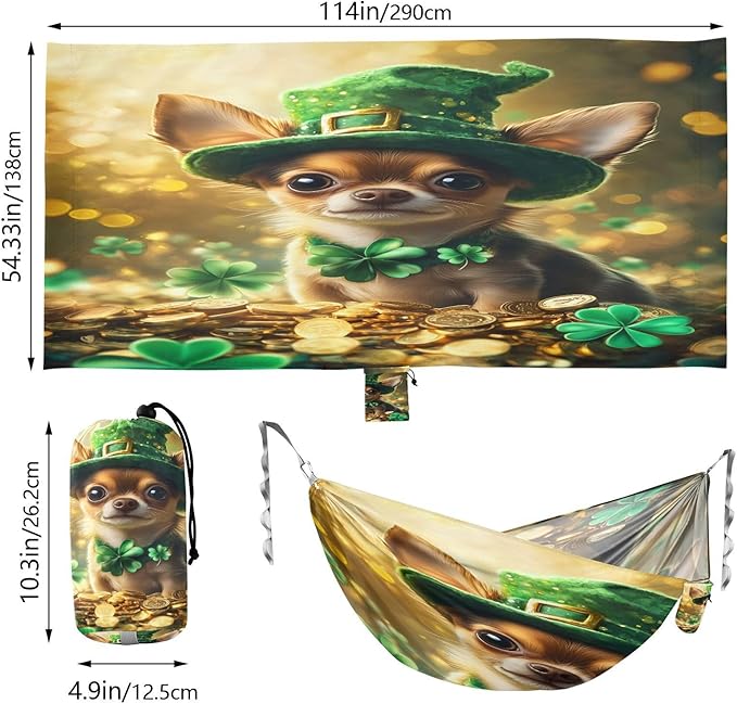 Hammocks for Outside Cute Dog Camping Hammock Portable Hammocks with Tree Straps and Carry Bag Camping Accessories for Hiking Beach Outdoor