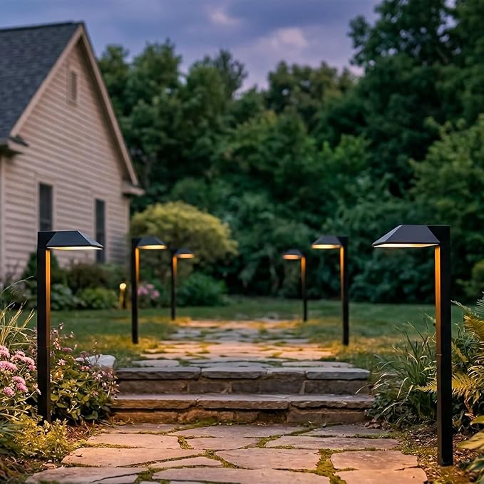 Low Voltage Pathway Lights 8PK Outdoor Landscape Lighting 1.2W 40 Lumen 2700K 12V AC Path Lights with Replacement Bulb Wire Connector Spike Stake for Garden Yard Driveway Lawn