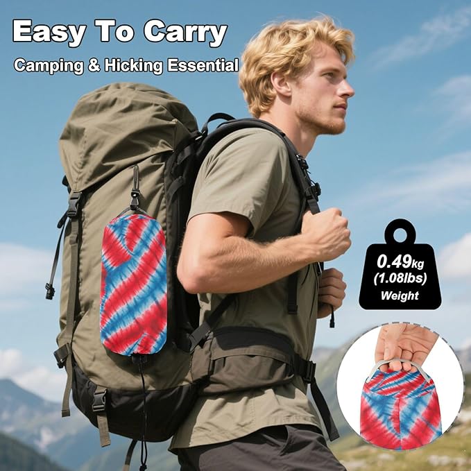 Irregular Tie-dye in Red and Blue 330lb Capacity Hammocks with Portabl Carry Bag Tree Hammock for Outside Patio Garden Base para poner hamaca
