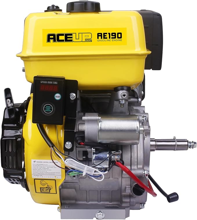 Aceup Energy 15HP 420cc Gas Engine Horizontal Shaft, 4 Stroke OHV Gas Motor with EZ Electric Start, Shaft 1" (25.4mm) Diameter