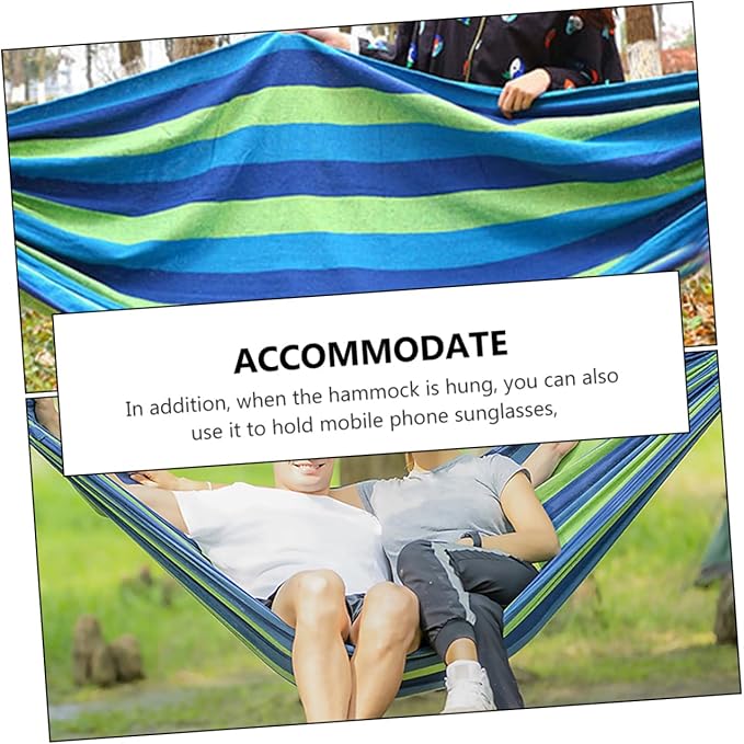 BESPORTBLE Double Thick Canvas Hammock Swing for Adults Outdoor Camping Hammock for Two Heavy-Duty Capacity for Camping and Relaxing