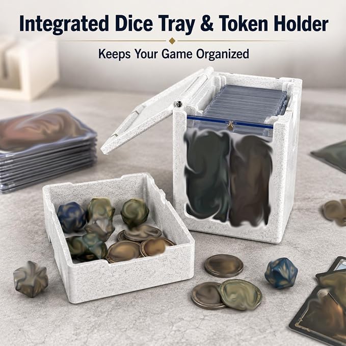 Magnetic Commander Deck Box Compatible with MTG – Card Deck Box Holds 100+ Triple Sleeved Cards, Dice Tray, Token & Sideboard Holder, Compatible with TCG CCG Magic Cards