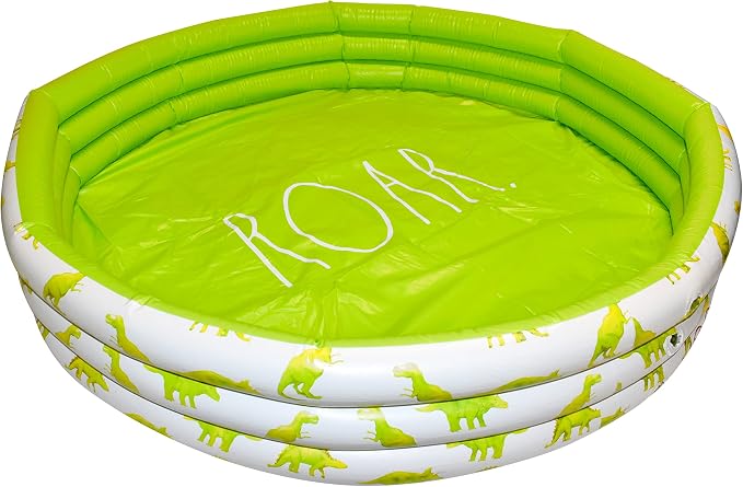 Rae Dunn x CocoNut Float Mini Pool with Dinosaur Graphics - Roar! Inflatable Swimming Pool for Kids - Great Splash Pool for Backyard, Summer Parties & Swim Events Ages 5+