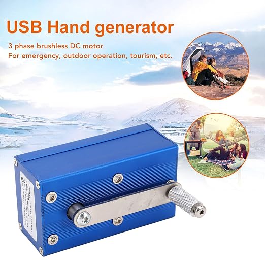 Hand Crank Generator USB Charger with Super Capacitor Portable Mechanical Emergency Power and COB Lamp