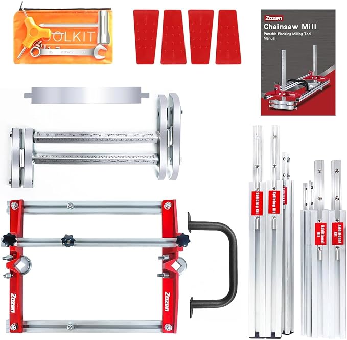 Zozen Chainsaw Mill, Portable Sawmill - Can be Assembled into 3 sizes for Independent Use, Suitable for 14-36 inches Planking Milling Bar, A Flexible Cutting Guide System for Builders and Woodworkers.