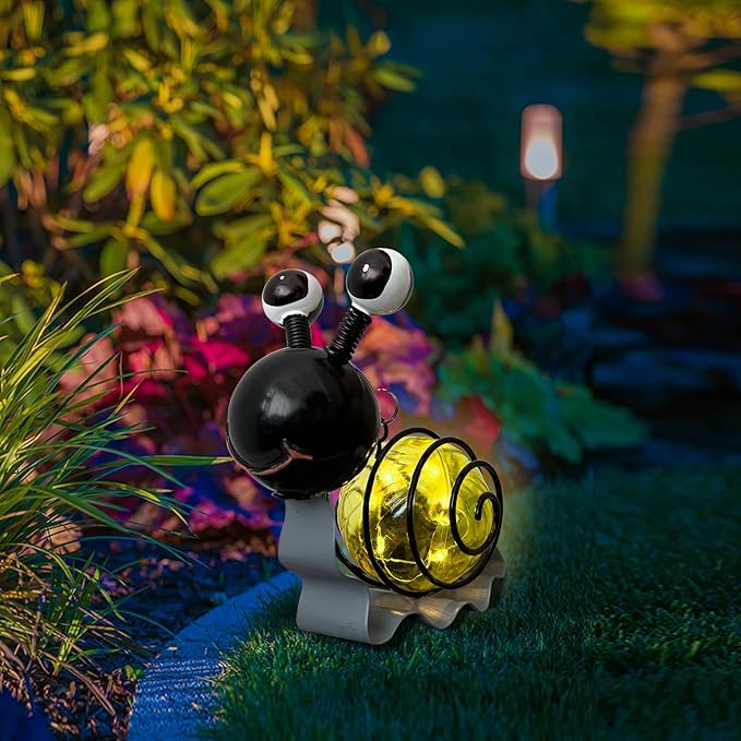 EVOLUX Solar Outdoor Snail Lights for Garden - Outdoor Statues Figurine Lights for Lawn, Patio, Balcony, Yard Ornament Cut Housewarming Gifts(1 pc)