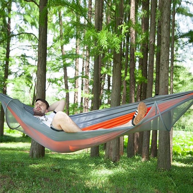 Portable Hammock, Mosquito Net for Hammockbuilt Net High Load Bearing, Perfect for Backpacking Hiking(Green,260 * 140cm)