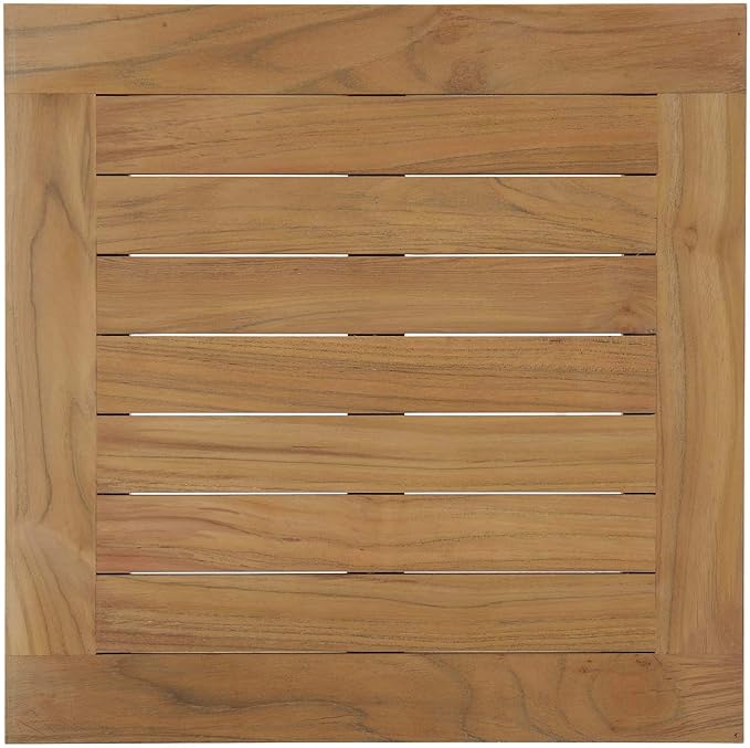 Modway Marina Premium Grade A Teak Wood Outdoor Patio Square Side End Table in Natural