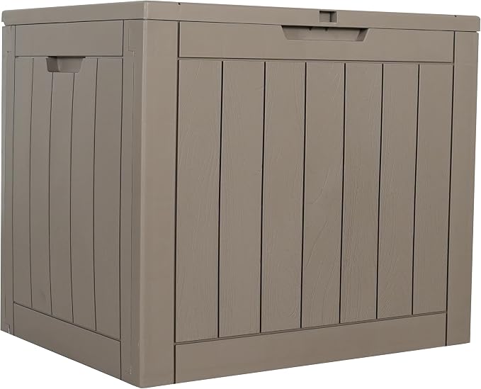 BTEXPERT Indoor Outdoor Storage Box, 30 Gallon Resin Deck Container for Package Delivery Patio Furniture Cushions Garden Tools Pool Sports Equipment UV Resistant Waterproof Lockable