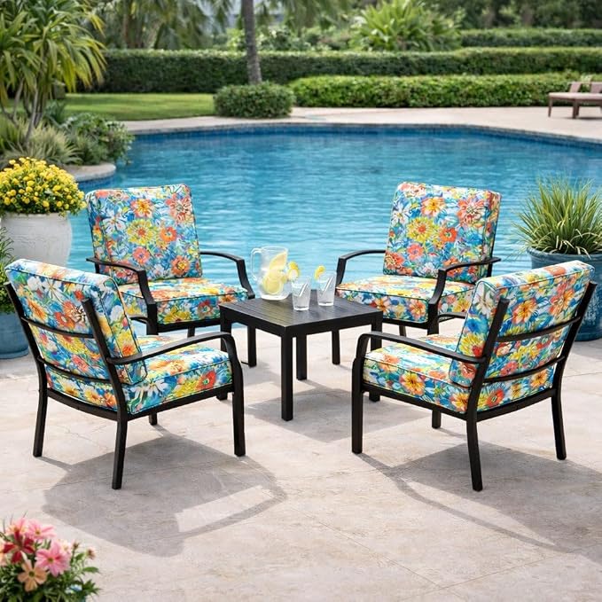 BrylaneHome Bh Outdoor Performance 2-Section Deep Seating Cushion - Poppy Blue