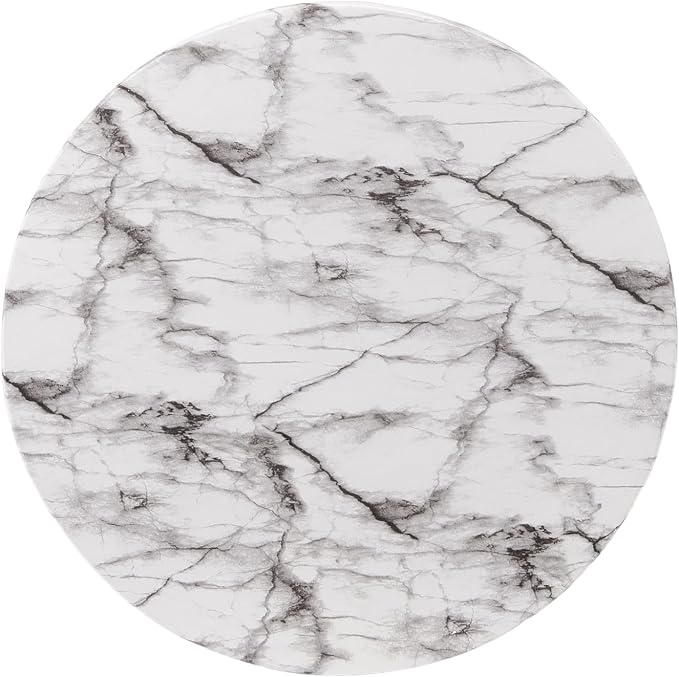 Christopher Knight Home Norford 17" Lightweight Concrete End Table, Indoor Outdoor Accent Table, Round Side Table with Marble Effect and Sculptural Base, Side Table for Patio or Living Room, Marble