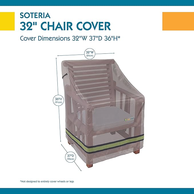 DUCKCOVERS Soteria Water-Resistant 32 Inch Patio Chair Cover, Outdoor Chair Covers