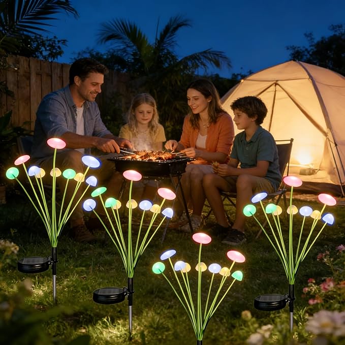 2 Pcs Solar Jellyfish Lights Outdoor Colorful Vision, High Waterproof Solar Garden Lights Decorative for Yard, Patio, Lawn, Pathway & Party Decor
