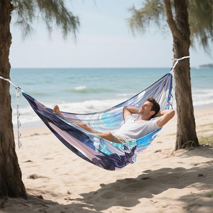 Lolita Style Anime Girl Outdoor Hammocks Foldable Swing Hammock for Patio Backyard Lounge Base