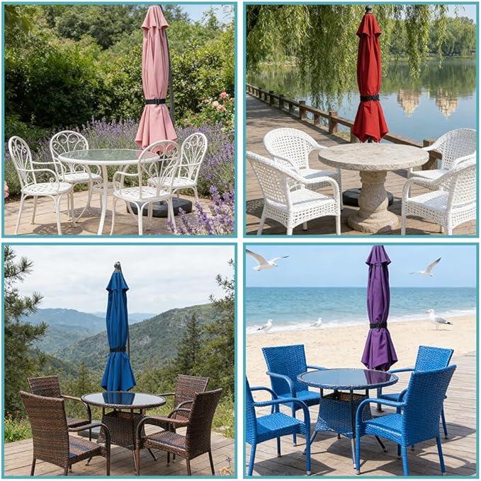 24 Pack Reusable Patio Umbrella Straps, Adjustable Securing Straps for Parasol, Multipurpose Fastening Straps for Patio Umbrella Accessories, Outdoor Furniture and Gear