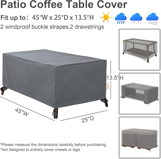 Patio Furniture Covers,Outdoor Furniture Cover Waterproof,Patio Furniture Set Covers for 4 Piece Outdoor Conversation Set,Patio Covers Set X-Large (Grey)