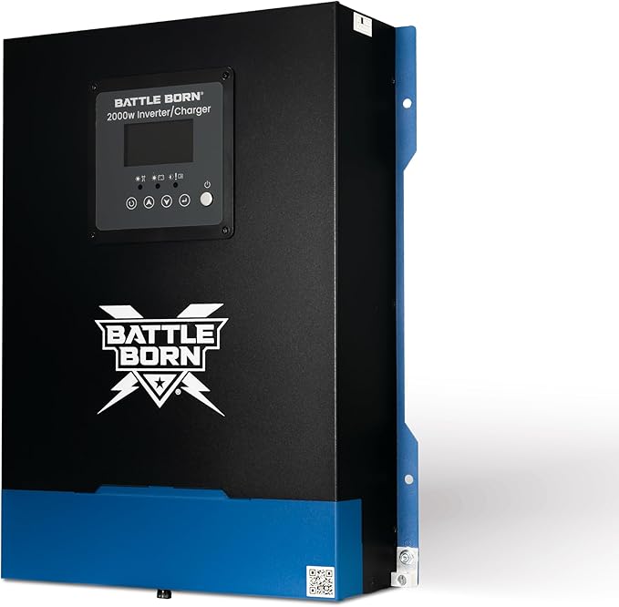 Battle Born 2000W Inverter/Charger - Pure Sine Wave AC Power with High Surge Capability - Built for RV, Marine, Solar, & Off-Grid Power Systems