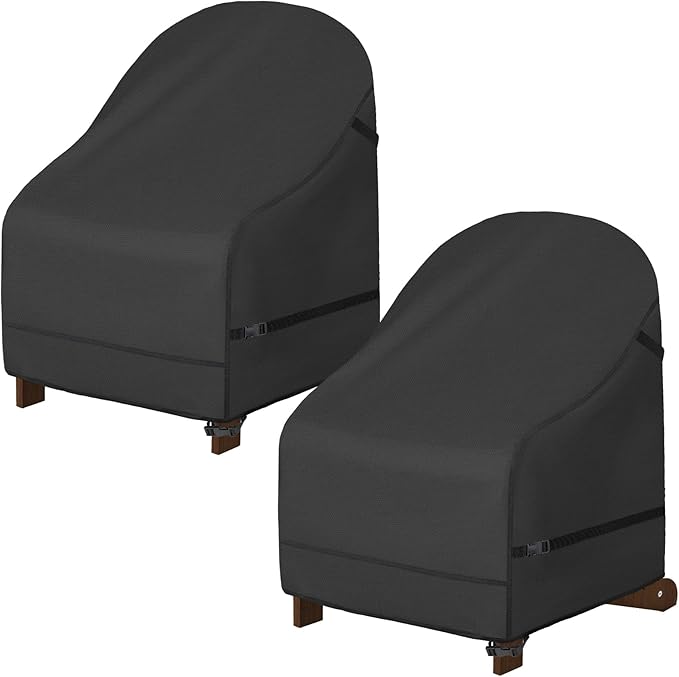 Porch Shield Waterproof Patio Adirondack Chair Cover 2 Pack Fits Outdoor Chairs 28W x 30D x 36H inch, Black