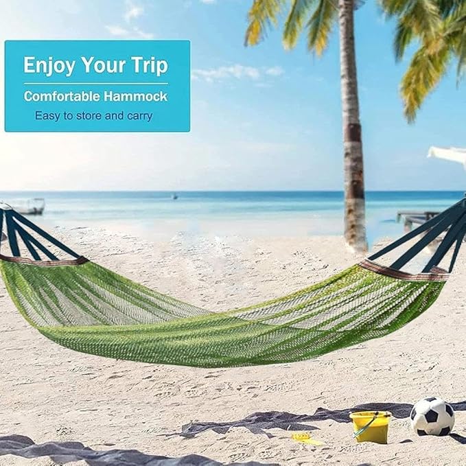 Outdoor Hammock, Super Soft and Breathable Nylon Mesh Hammock, with Portabl Carry Bag, Maximum Load of 440 LB, Camping Accessories for Indoor Outdoor Hiking Backpacking Backyard Beach (Purple)