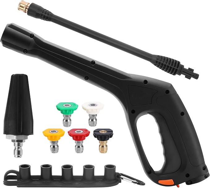 FIXFANS Pressure Washer Gun Kit, Replacement Pressure Washer Extension Wand with Nozzle– Compatible with Some of Portland Husky Black Decker Ford Pulsar ShopForce Taskforce Powerwasher Taskmaster
