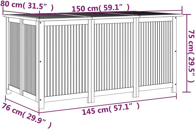 Gecheer Patio Rattan Deck Box Patio Storage Box 59.1"x31.5"x29.5" Solid Wood Acacia