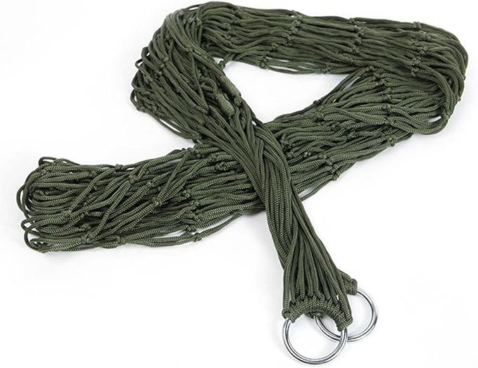 Nylon Rope Hammock for Outdoor Camping, 9-Strand Portable Hanging Bed for Backyard Patio Travel, 94.5 x 31.5 Inches