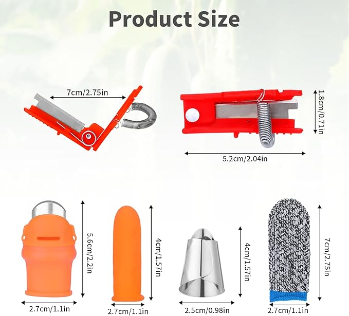 16 Pcs Gardening Thumb Knife Cutter Harvesting Tool Silicone Finger Knife Plant Vegetable Fruit Picking Trim Multifunctional Thumb Pruners for Gardening Rubber and Knitted Finger Cover Protection
