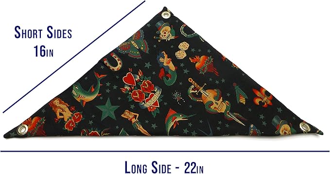 Hammock for Bearded Dragons, Vintage Tattoos Fabric with Suction Cup Hooks