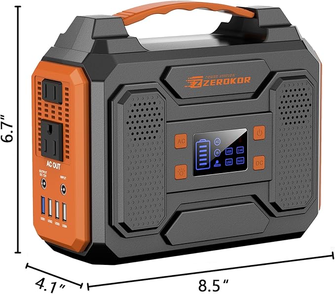 300W Solar Power Station Generator with Foldable 60W Solar Panel Charger, 110V Portable Solar Power Bank with AC Outlet for Camping Laptop Smart Devices RV Home VanLife Outdoor Power Outage