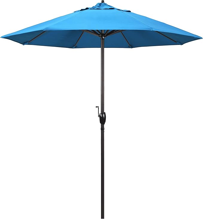 California Umbrella 7.5' Round Sunbrella Aluminum Outdoor Deck, Pool or Patio Umbrella, Crank Lift