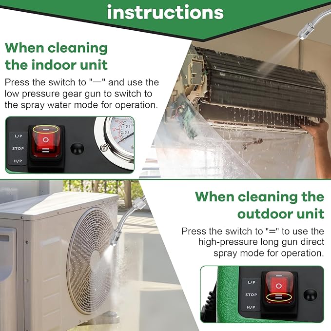 ZPB140 Port A Blaster HVAC Coil Cleaning, Portable HVAC Pressure Washer | AC Coil Pressure Washer 120V/80W Suitable for Indoor and Outdoor, Flow Rate 4L/min, 0.7-1.0MPa