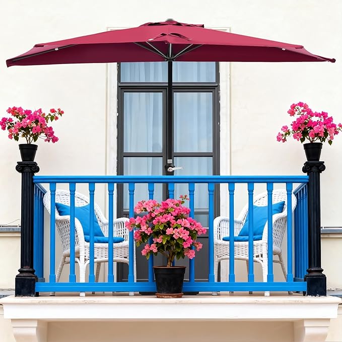 OLIXIS 9FT Patio Umbrella with Tilt and Crank Button & Sturdy Ribs Waterproof, 9Feet Patio Table Umbrella Perfect for Poolside, Terrace, Beach and Outdoor Restaurant