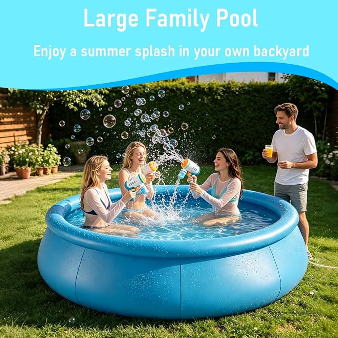 10FTx30In Inflatable Swimming Pool, Large Family Summer Pool for Garden/Lawn, Reusable Water Pool for Backyard Water Fun