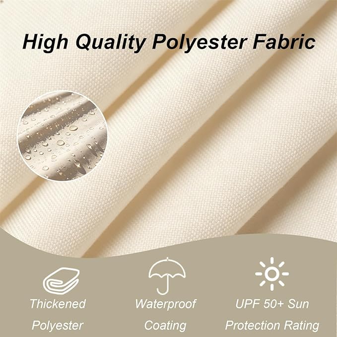 11ft Umbrella Replacement Canopy, Patio 8 Ribs Sun Umberlla Cover UV 50+ Protection Waterproof Cantilever for Garden, Backyard, Pool
