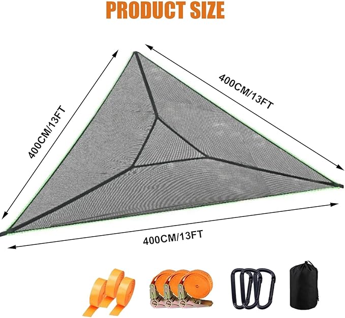 Triangle Hammock 13ft Net Camping Hammock Portable Backyard Hammock for Multi-Person Use, Ideal for Outdoor Backyard Garden