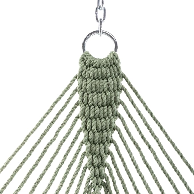 Hatteras Hammocks Large Meadow DuraCord Rope Hammock – 13 ft. x 55 in., 2-Person, 450 lb Capacity, Cumaru Spreader Bar, Zinc-Plated Hardware – Handcrafted in The USA