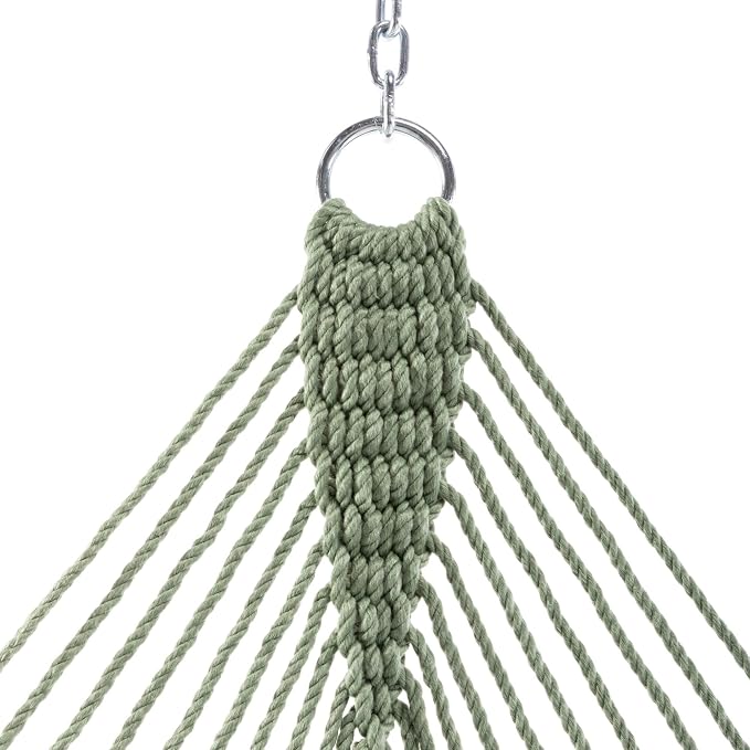 Hatteras Hammocks Deluxe Meadow Duracord Rope Hammock with Free Extension Chains & Tree Hooks, Handcrafted in The USA, 450 LB Weight Capacity, 13 ft. x 60 in